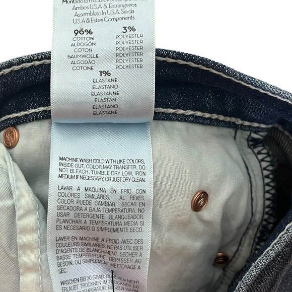 MOTHER The Rascal Ankle Zip Jeans Women’s 24 Blue Straight Cropped Denim - Picture 9 of 12